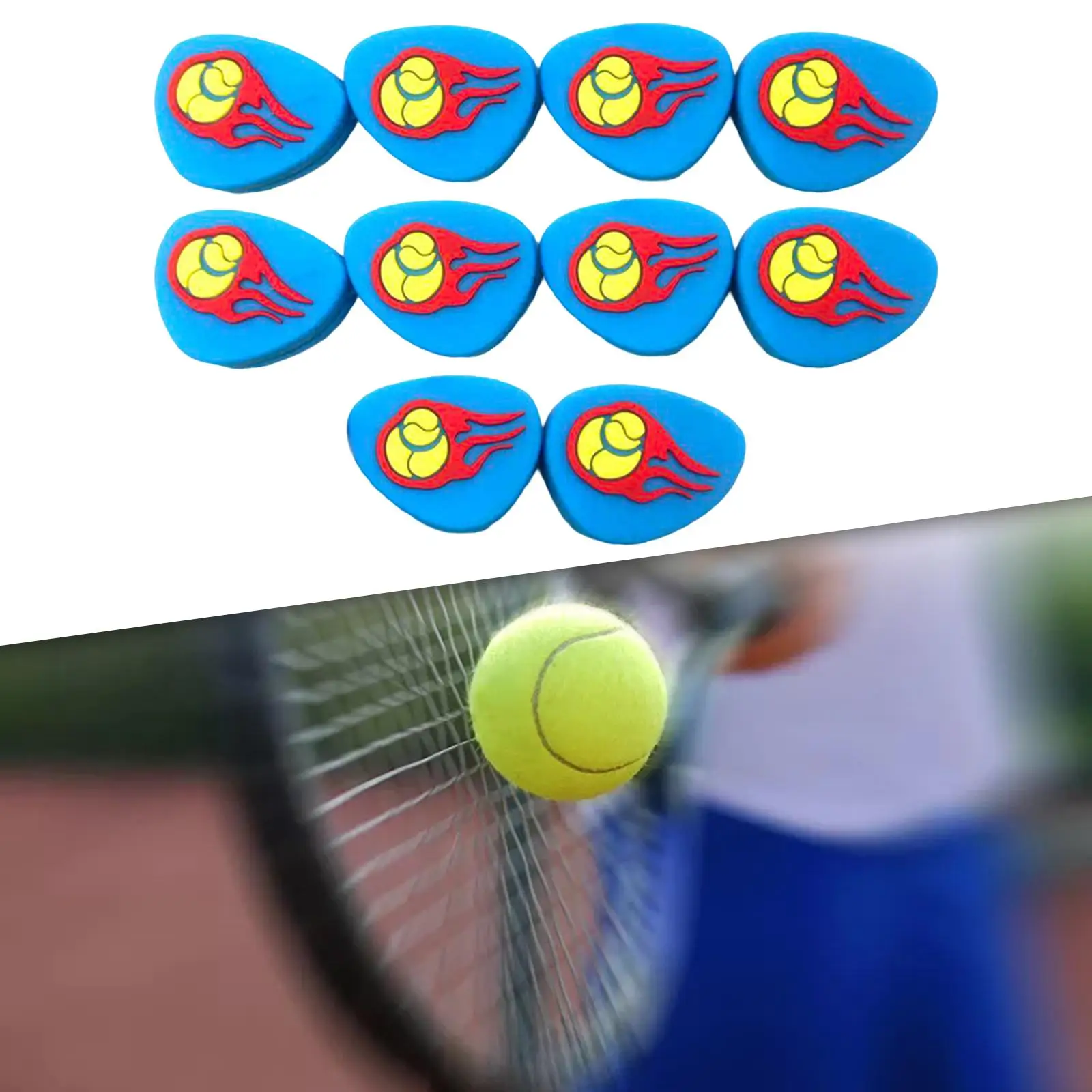 

10 Pieces Tennis Vibration Dampener Shock Absorber Tennis Dampeners Damper for