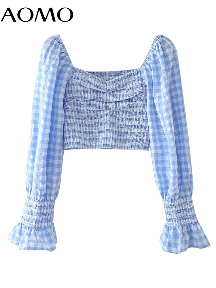 

Женская рубашка в клетку, в стиле ретро