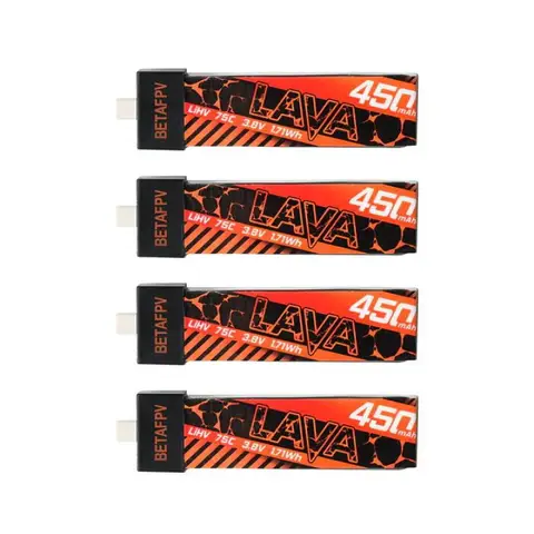 Аккумуляторы BETAFPV LAVA 1S 450 мАч 75C (4 шт.) для дронов Air75