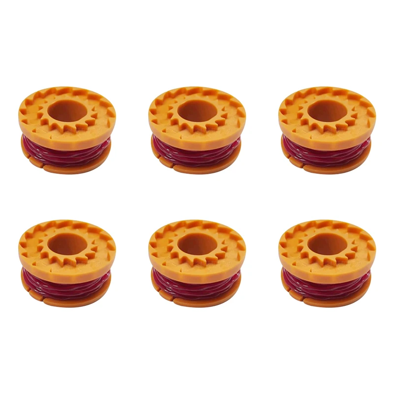 WA0010 Trimmer Line Spools 6Pcs 0.065 Compatible With Worx WG155.5 G150 WG151 WG151.5 WG153 WG155 WG160.1 Weed Eater String