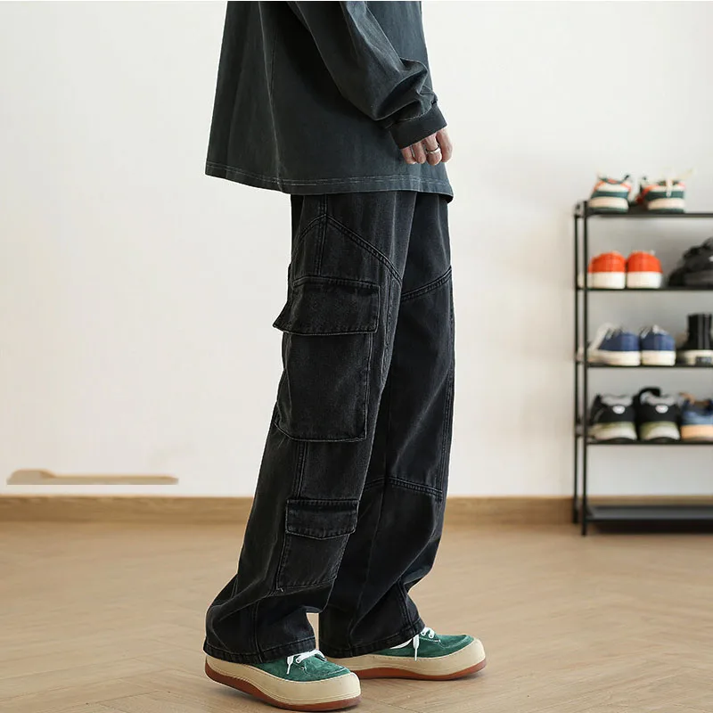Women's Men's Y2K Clothes Jeans Casual Pocket Cargo Pants Straight Trousers Baggy Jeans Denim Pants For Men Clothing Streetwear