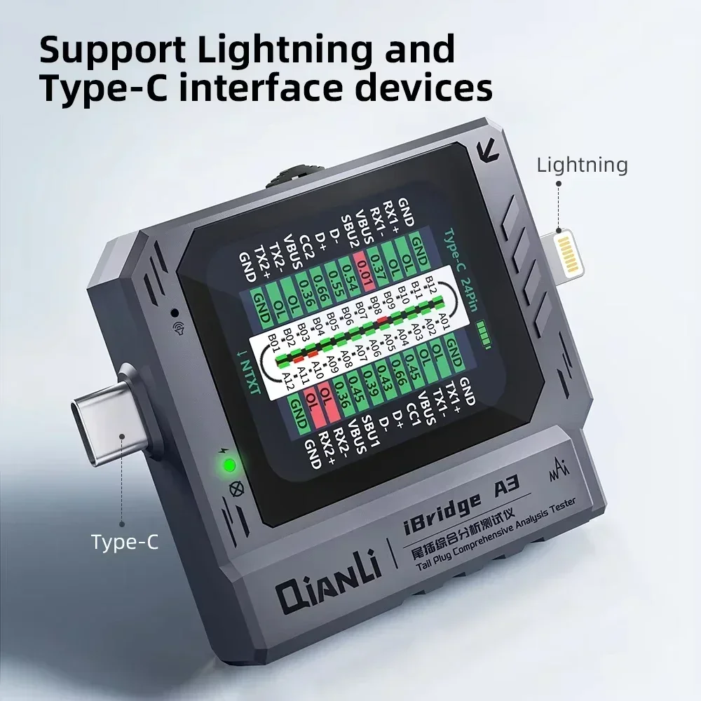 

YCS Qianli Tail Plug Комплексный детектор Обнаружение тока и напряжения для IOS Type-C Lightning Зарядка телефона Передача данных