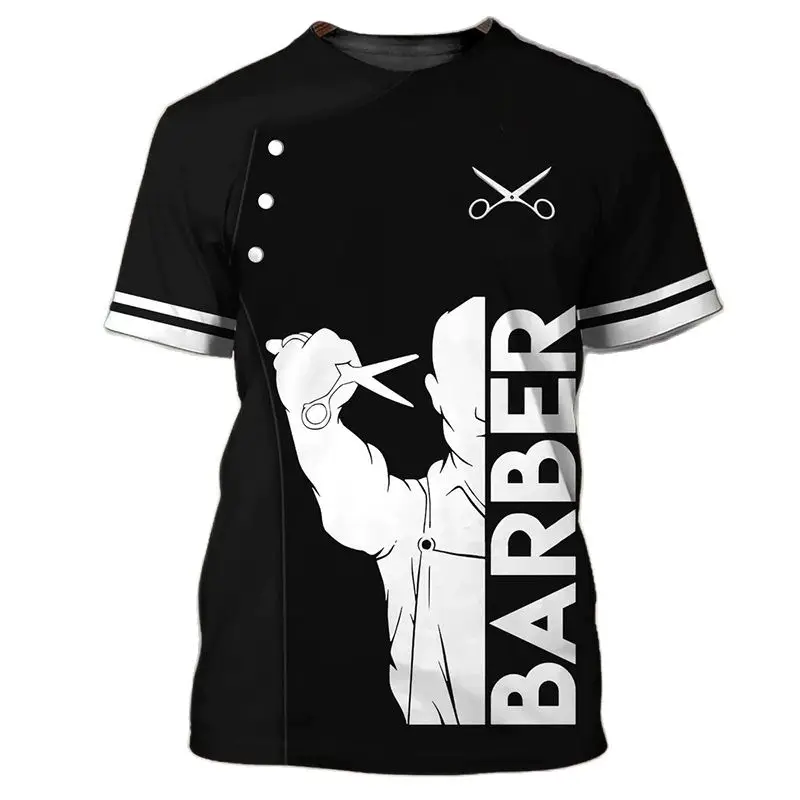 

Barber Men's T Shirt Haircut Tool Print Summer Women's T-shirt Short Sleeve Fashion Top O Neck Oversized Clothing Blouse Camisa