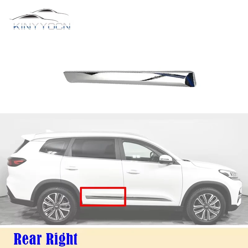 

Для Chery Tiggo 8 2018 19 20, хромированная Декоративная полоса для передней и задней двери, полоска для бампера против царапин, протектор для отделки