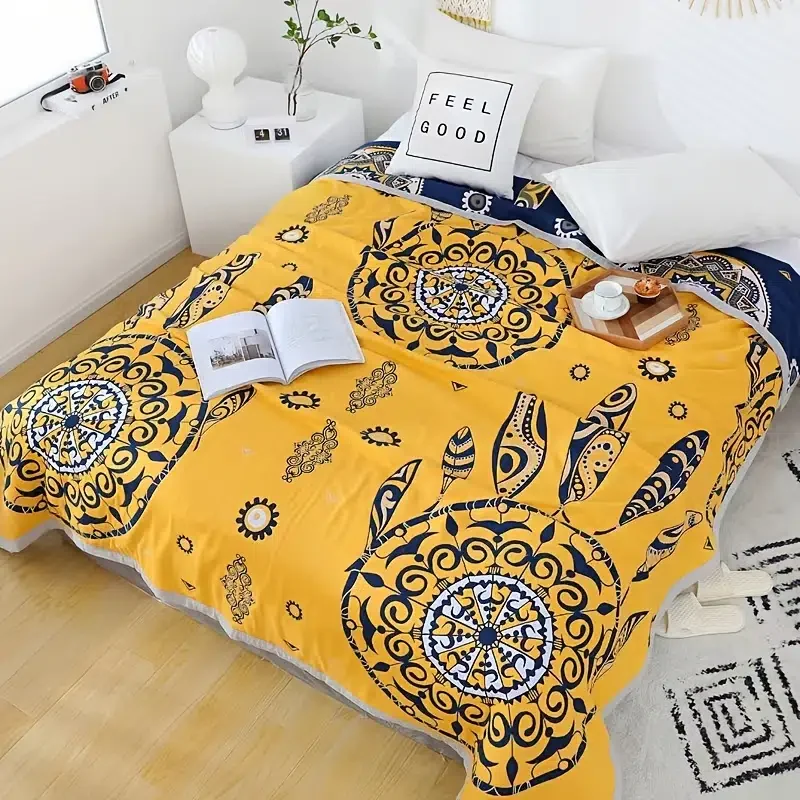 

Одеяло хлопковое в богемном стиле, 5 слоев, 200x230 см, 1 шт.