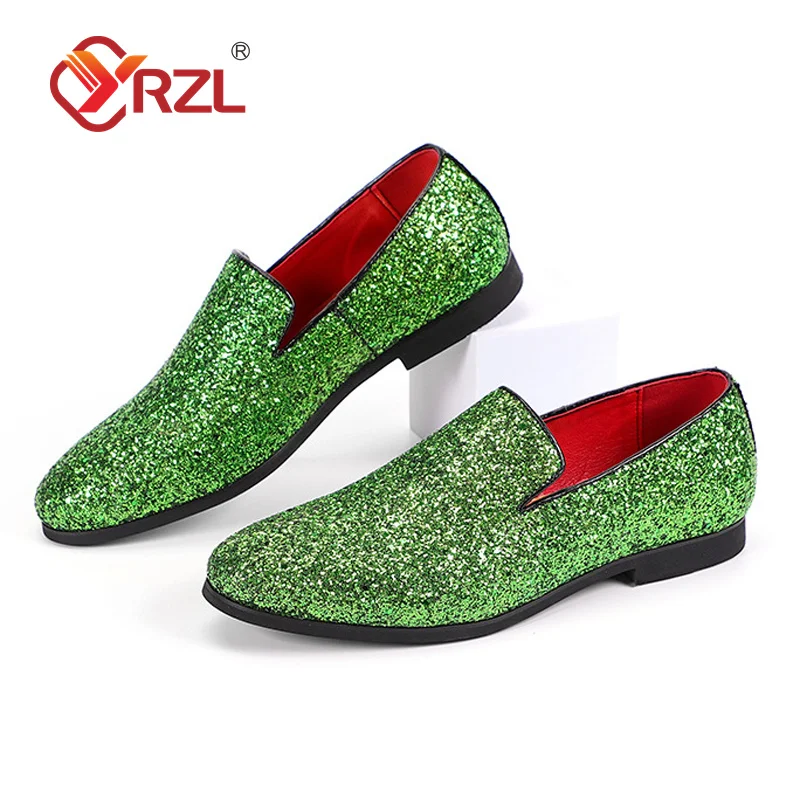 YRZL Loafers Men New 2022 Glitter 