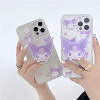 2022 bandai kuromi stand phone case for iphone 11 12 13 pro max mini x xs xr 6 7 8 plus shockproof cover