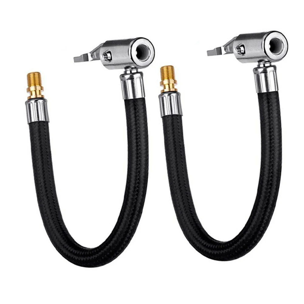 

2pcs 10cm Car Tire Valve Connect Air Inflator Pump Extension Hose Tube Adapter Black Universal Fitment 13.7x5.7x1.9cm M8x0.8