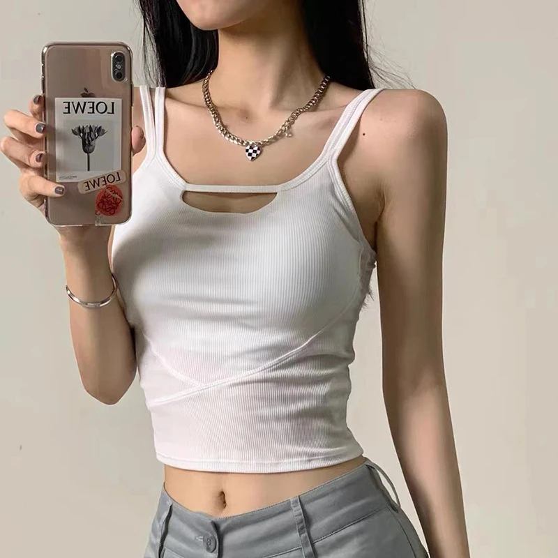 Спортивная майка с полыми подтяжками женские цельные подушечками для