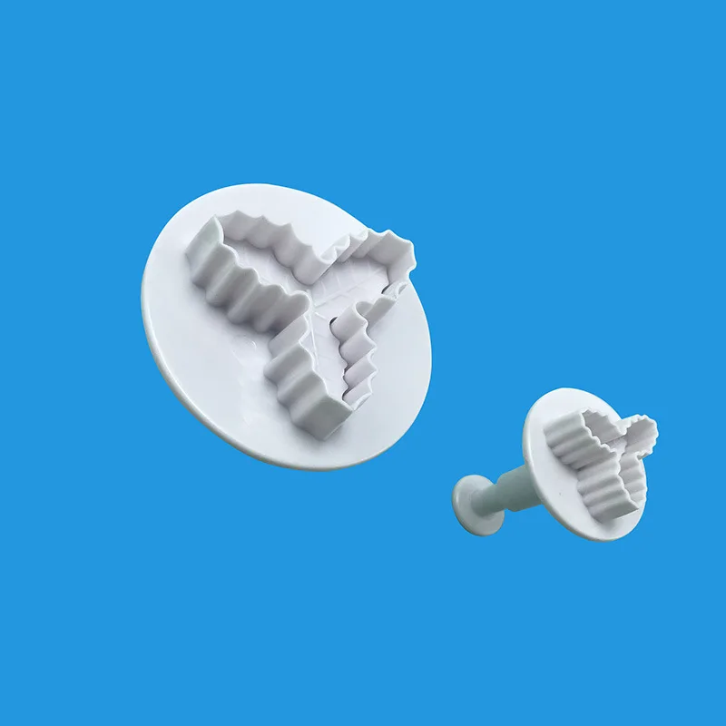 Набор из 2 штук для выпечки своими руками: пластиковый вырубной нож в форме рождественской остролистной сверхушки для куки и тортов - инструмент для тиснения выпечки в домашних условиях.