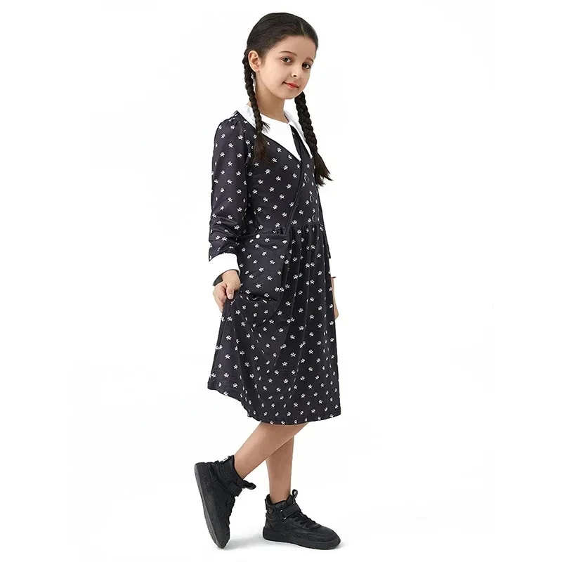 Модное детское платье принцессы для косплея Среда Аддамс и сумка парика костюм