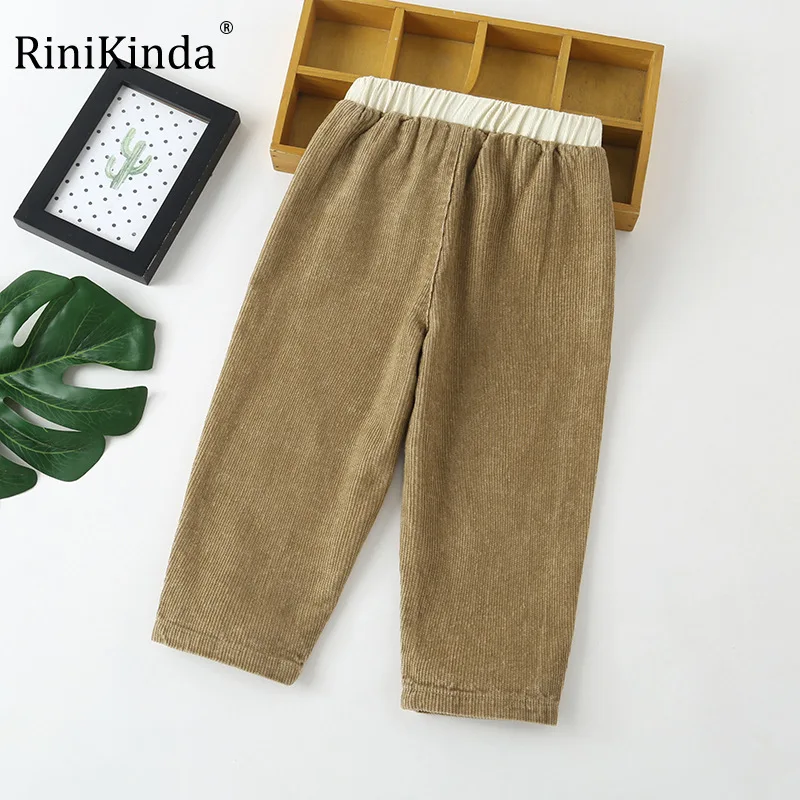 

RiniKinda Baby Boy Loose Pants New Fashion Korean Style Casual Solid Color Jeans Spring Autumn Children's Loose Pants 2022