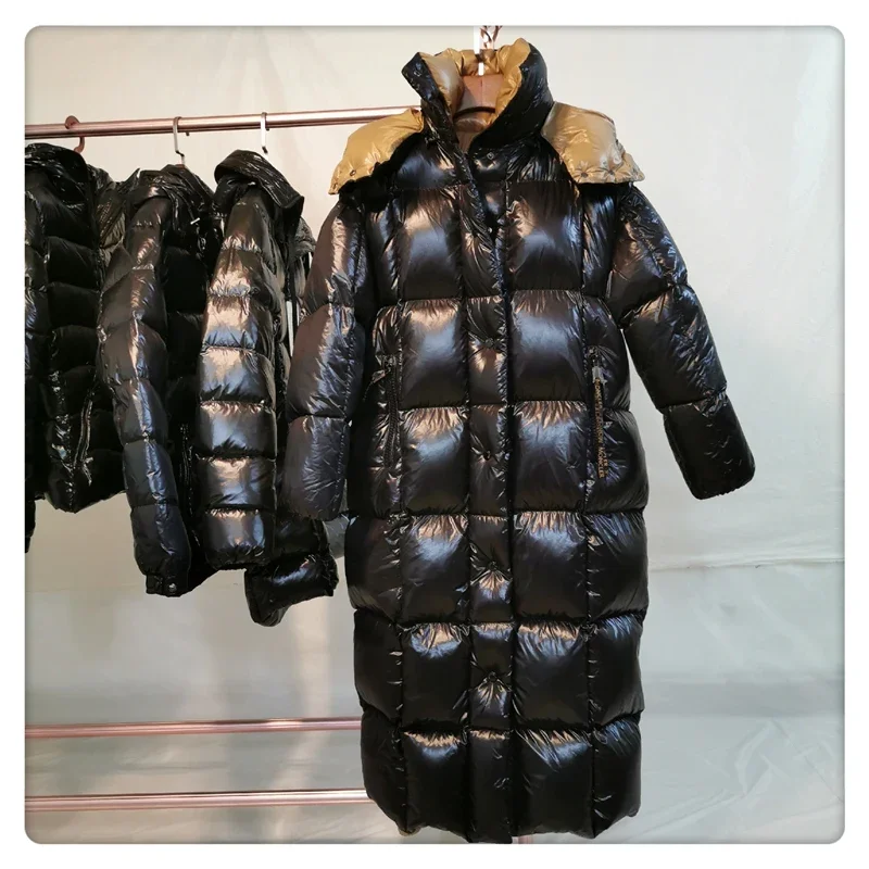 

Женский пуховик с капюшоном, Длинная утепленная куртка выше колена, Корейская свободная модная зимняя куртка с капюшоном, новинка 2022