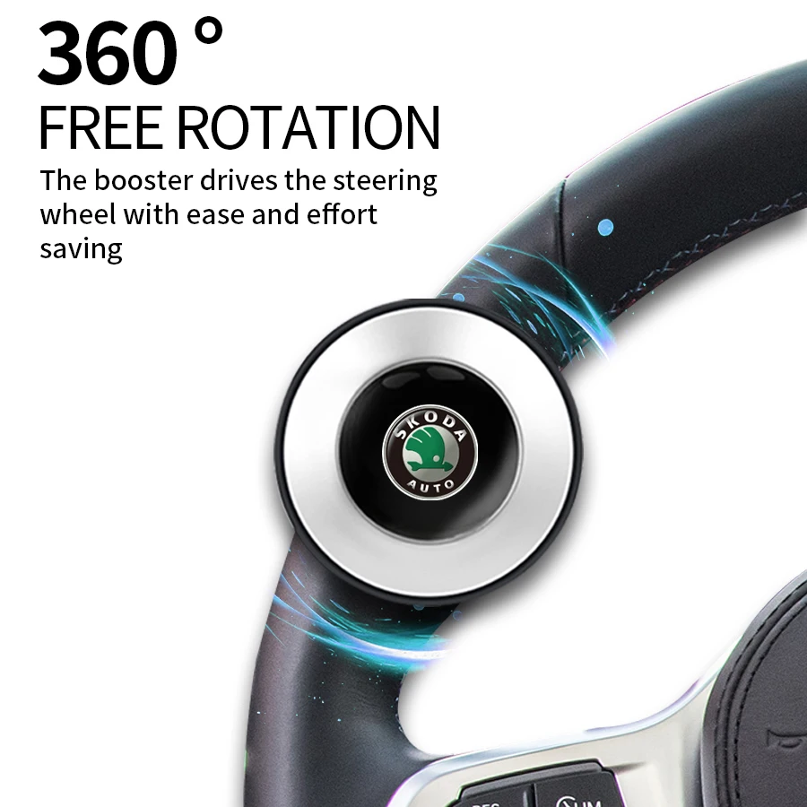 

Car Turning Steering Wheel 360 Degree Rotation Metal Bearing Power Booster Spinner Knob For Skoda Octavia Fabia Rapid Yeti Super