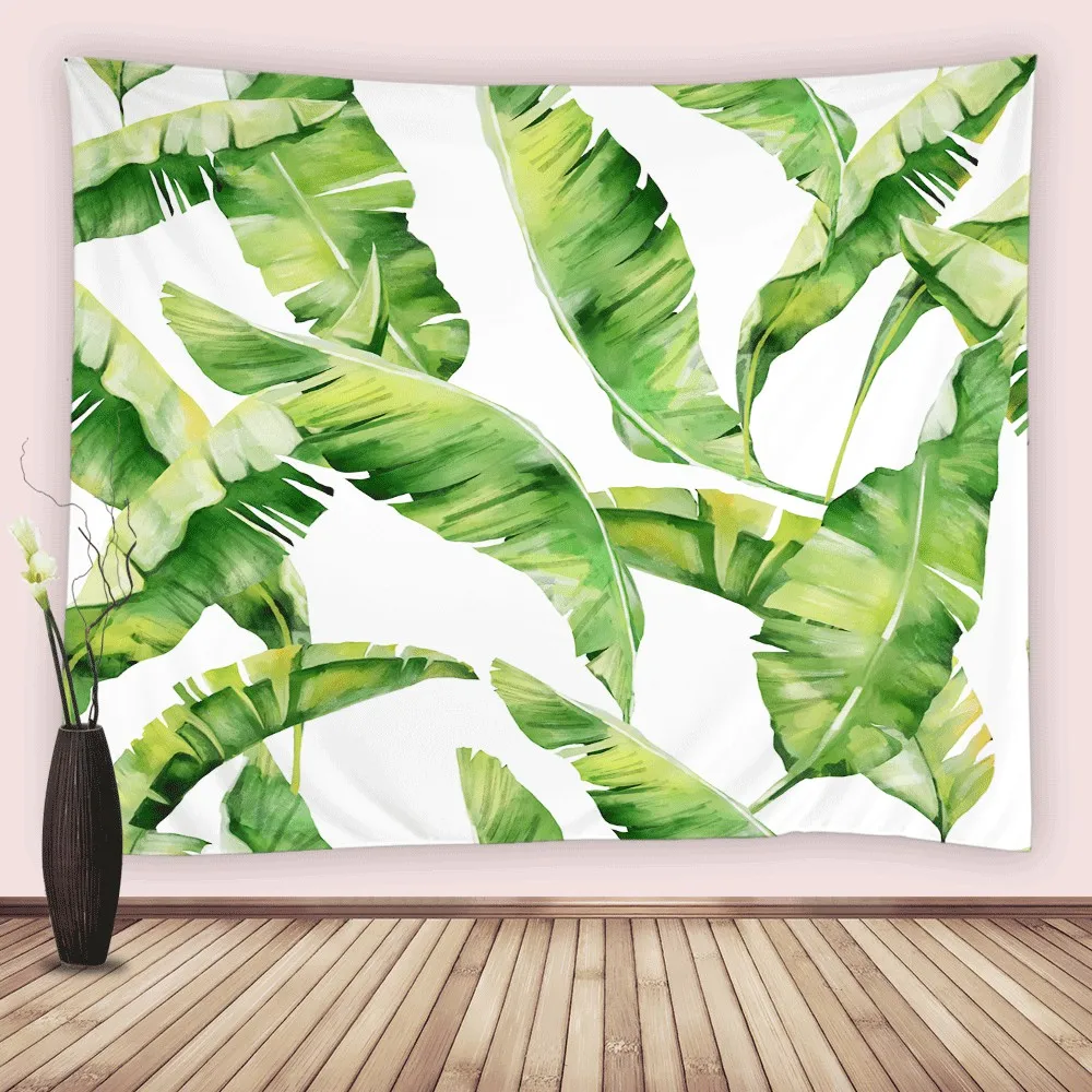 

Tapestry Wall Hanging Tropical Green Leaves Exotic Banana Palm Leaf Plant Tapestries Bedroom Living Room Dorm Decor Table Cloth