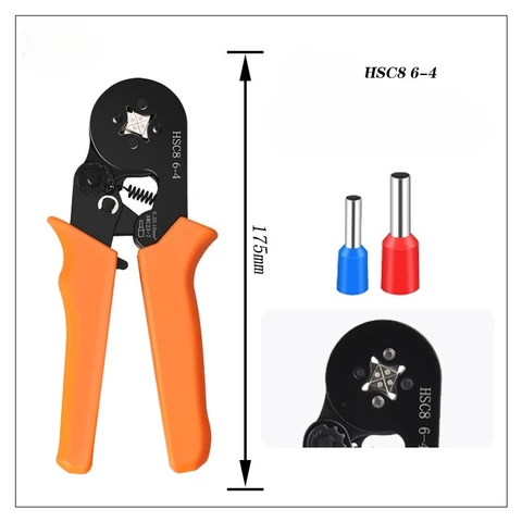 HSC8 6-4A Клещи для обжима проводов Многофункциональный разъем для проводов Инструменты для электриков Трубчатый зажим Кабель VE Изолированный терминал