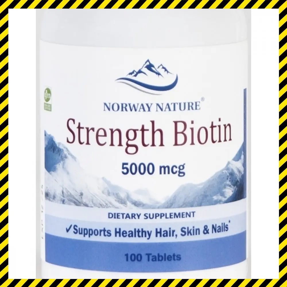 Биотин Norway Nature Strength Biotin 5000 mg 100 таблеток мкг |