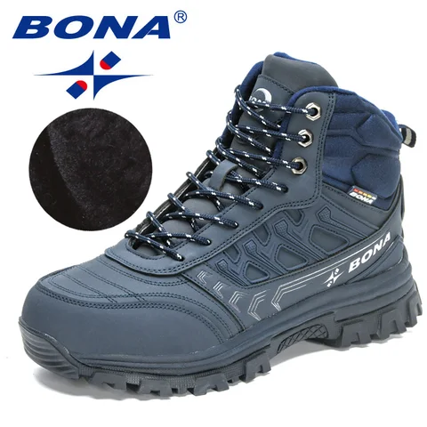 Мужские зимние кожаные кроссовки BONA