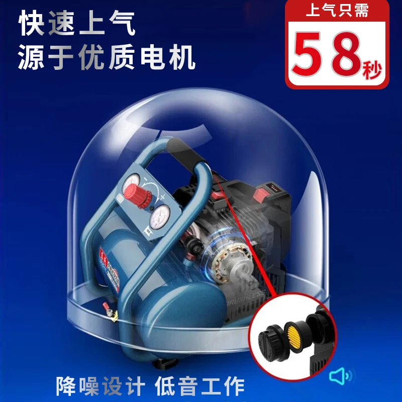 Воздушный компрессор с перезаряжаемой литиевой батареей DCQE550/6ZL DC/AC двойного