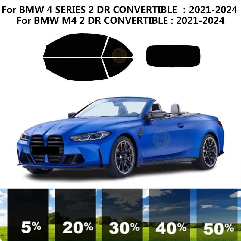 

Precut nanoceramics car UV Window Tint Kit Automotive Window Film For BMW M4 F83 2 DR CONVERTIBLE 2021-2023