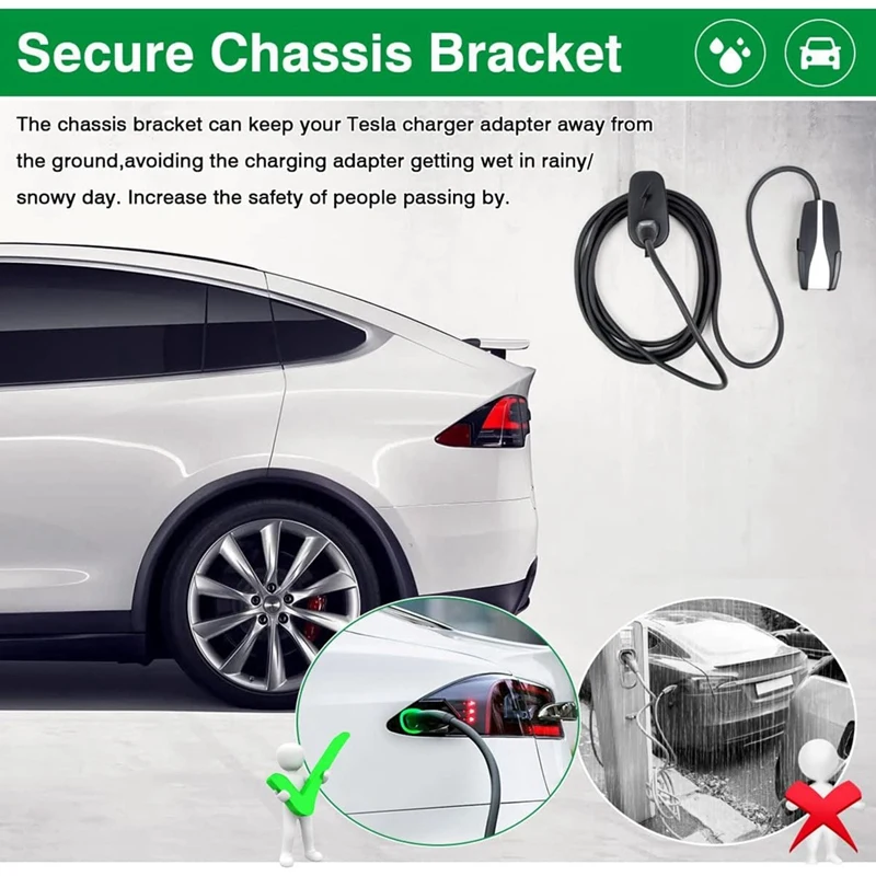 For Tesla Model Y 3 X S Charging Cable Holder Organizer - Car Charger Wall Mount Connector With Chassis Bracket |