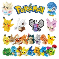 multiple styles pokemon small building blocks toy pikachu eevee squirtle charmander bulbasaur figure model doll kill time gifts