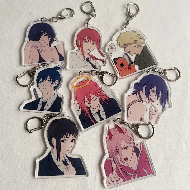 Брелок для ключей с японской мультяшной электрической пилой акриловый