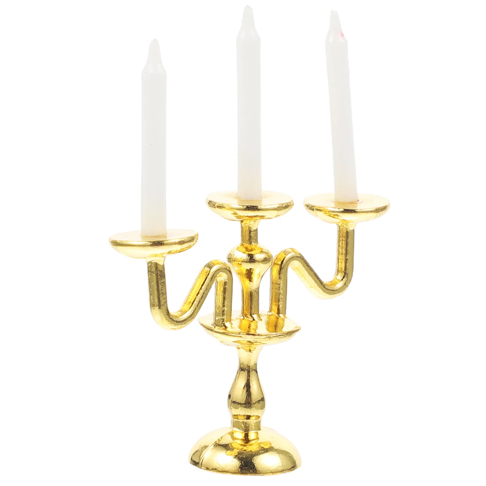 

Mini Three-headed Home Items Candlestick House Ornaments DIY Props Scene Decor Alloy Decors Child Decorative