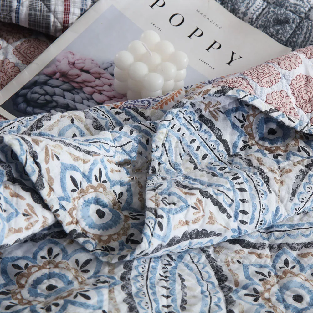 Комплект хлопкового одеяла CHAUSUB настоящее лоскутное покрывало на кровать 3 шт.