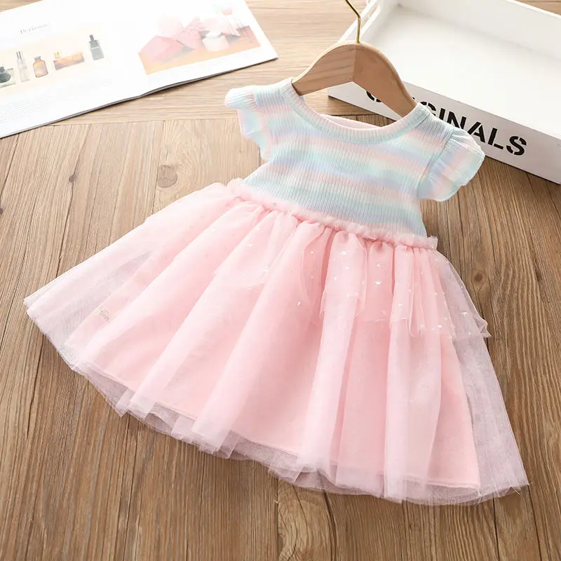 0-5 Years Baby Girl Summer Dress Cute Knitted Lace Princess Dress Toddler Girl Autumn Dress Kids Girl Outfits Children Clothing enlarge