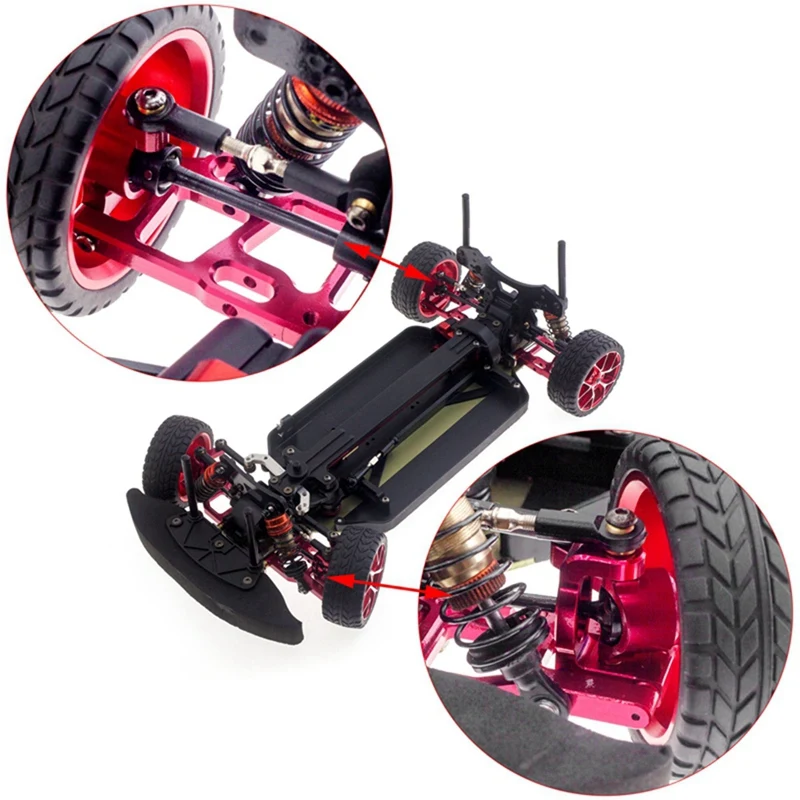 4Pcs Metal Front And Rear Swing Arm Suspension Set For LC RACING PTG-2 PTG2 1/10 RC Car Upgrade Parts