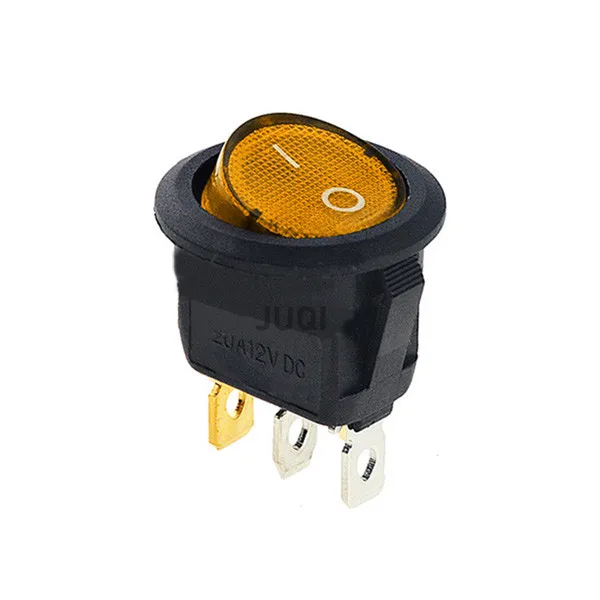 

1 шт./5 шт. 12 В/220 В светодиодный переключатель, выключатель питания, автомобильная кнопка включения/выключения, 3-контактный круглый кулисный переключатель