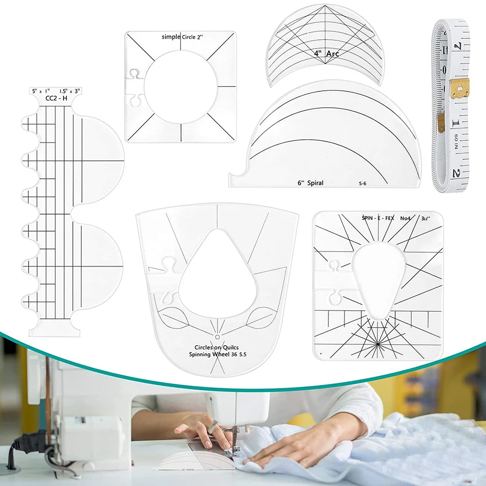 

Multifunctional Special-shaped Sewing Patch Ruler Acrylic Sewing Ruler Transparent Quilting Template DIY Sewing Ruler Tools