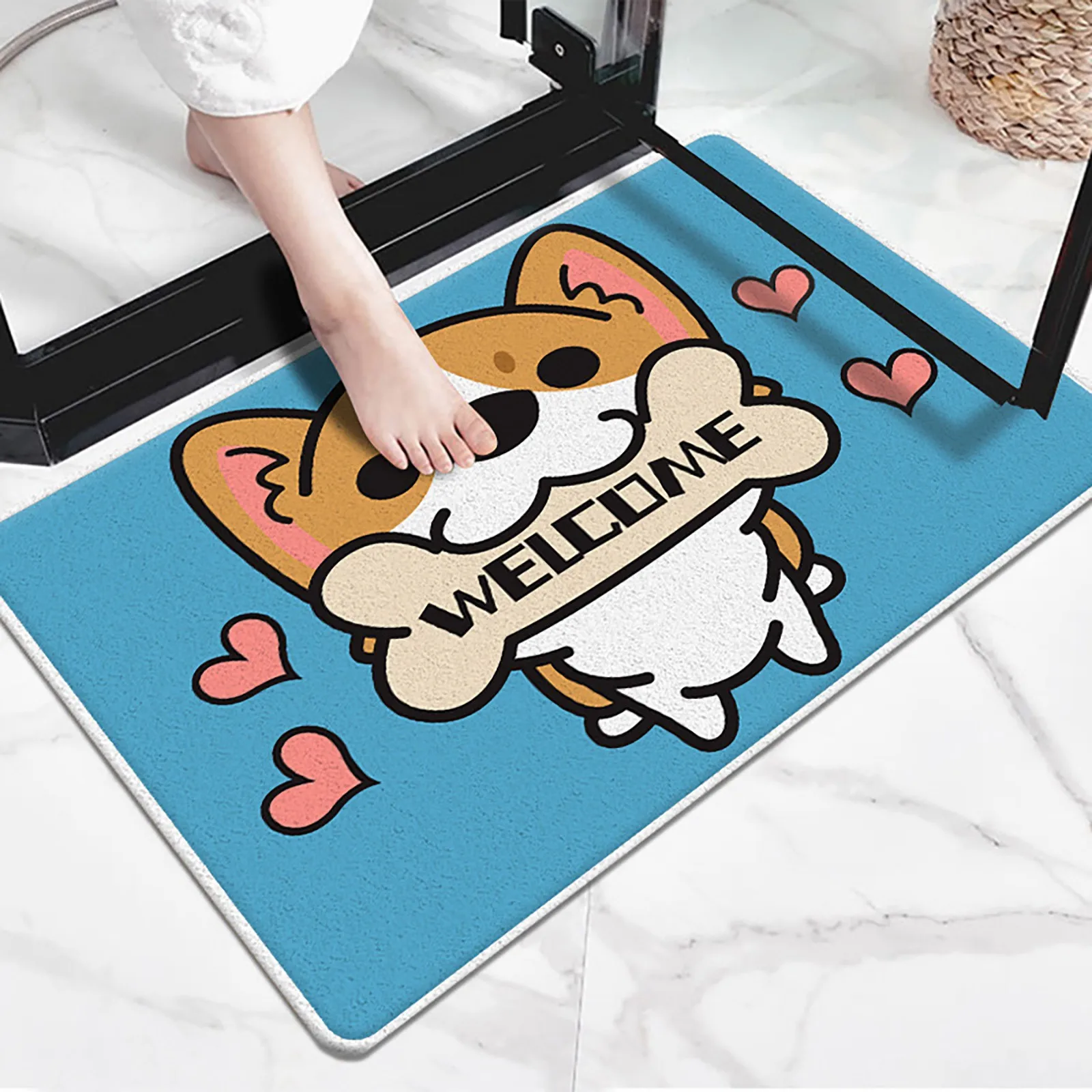 

Рождественский коврик для собак для домашних животных нескользящий симпатичный креативный дверной коврик с животными подходит для рождес...