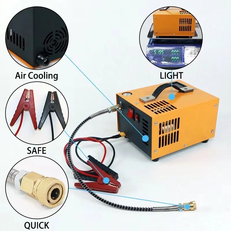 

Upgrade 4500Psi 300Bar 12V PCP air compressor high-pressure pump compressor transformer inflator automobile tire inflator pump