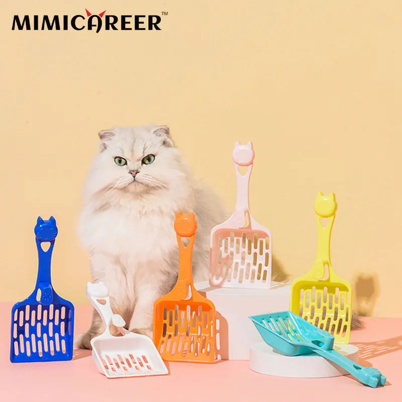 

Cat Litter Shovel Cutes Cat-Head Long Handle Cat Feces Shovel Toilets Special-Shovel Multi-Color Optionals Pet Cleaning Supplies
