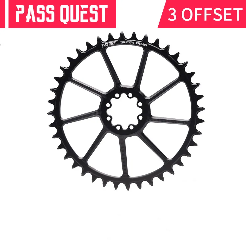 PASS QUEST 8 Nails 3mm Offset Bike Sprocket For Direct Mount  MTB Narrow Wide  Chainwheel 40T -48T