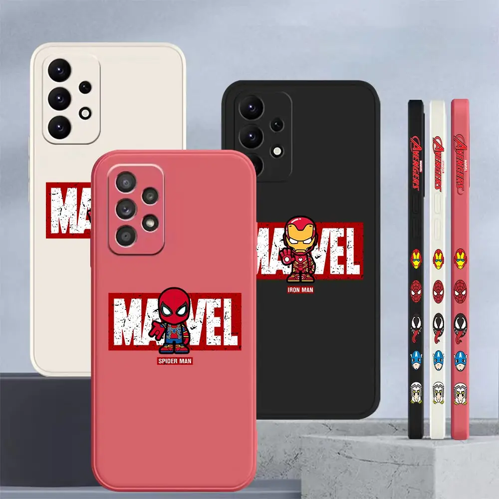 

Cartoon Spider-Man Iron Man Case For Samsung Galaxy A90 A80 A70 A60 A50 A50S A30S A30 A20 A20S A20E A10S A10E A10 Liquid Cover