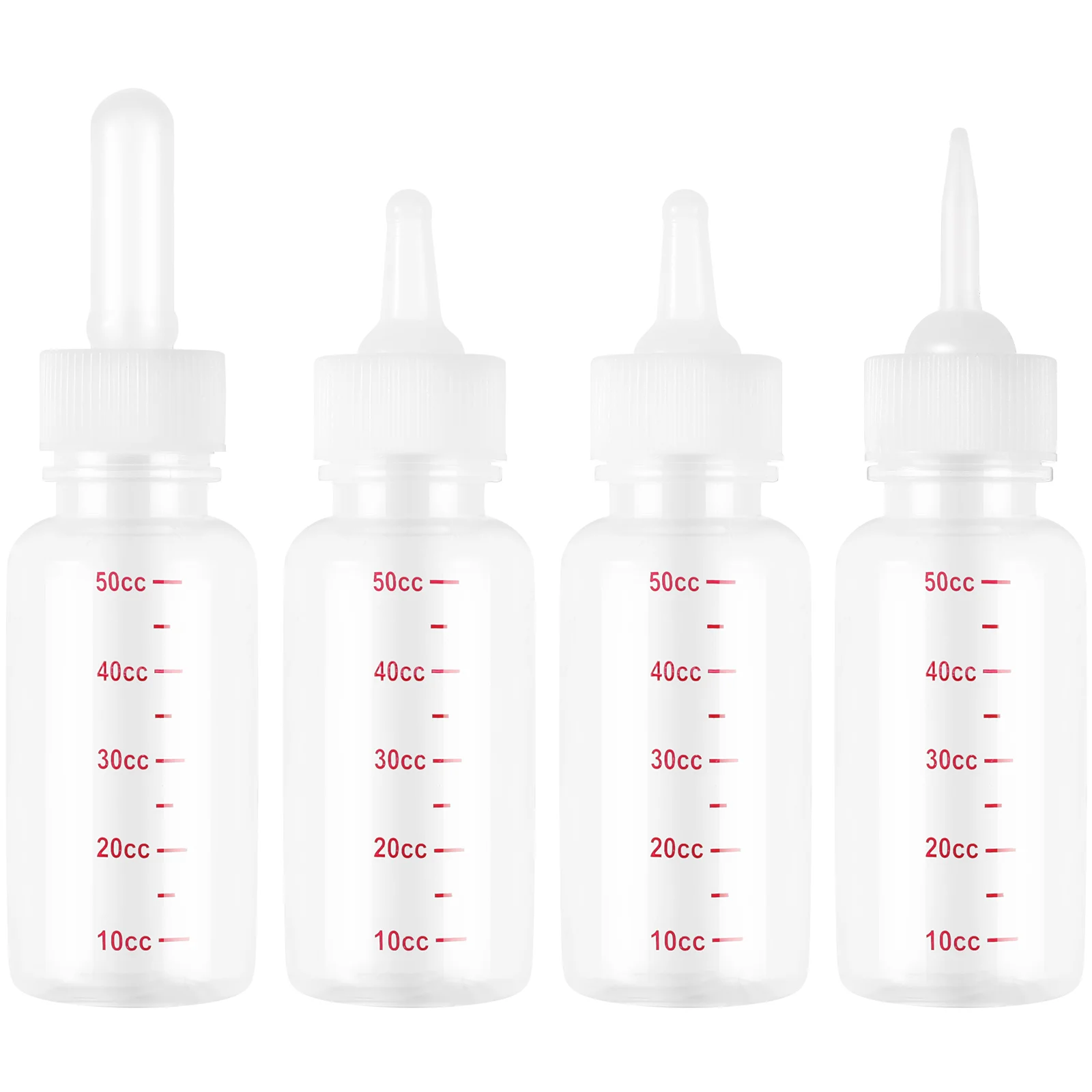 

4Pcs Feeding Bottles- 50cc Cat Nursing Bottle Nurser Bottle for Newborn Kitten Puppy Rabbits Small Feeding Tool
