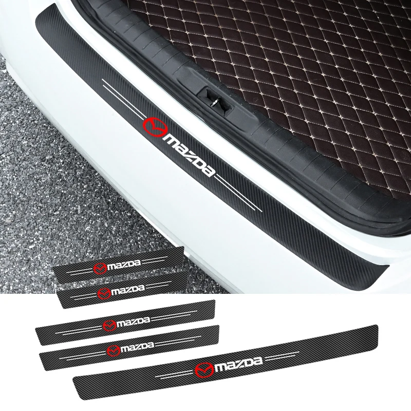 Защитные наклейки из углеродного волокна на пороги багажника автомобиля Mazda 6 3 2 Angkesaila CX3 CX4 CX5 CX7 CX9 CX30 RX8 MX5 MX3 MS MP