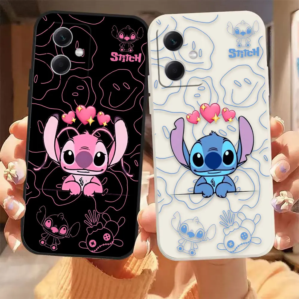 

Angel Lilo And Stitch Cartoon Phone Case For Redmi Note 12 11 11T 11R 11E 11S 10 9 9S 8 7 7S PRO PLUS 4G 5G Colour Liquid Case