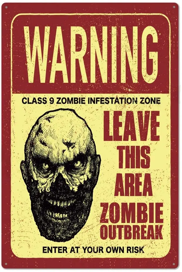 

Original retro design Zombie tin metal sign wall art|Thick Tinplate Print Poster Wall Decoration