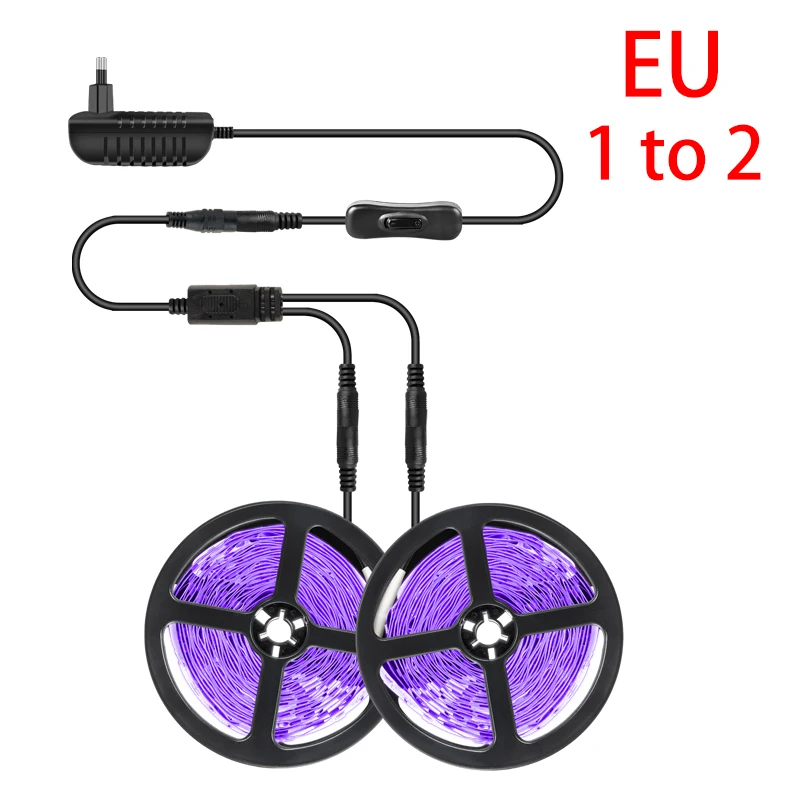 

УФ LED-лента 5м/10м/15м черная 2835 для декора