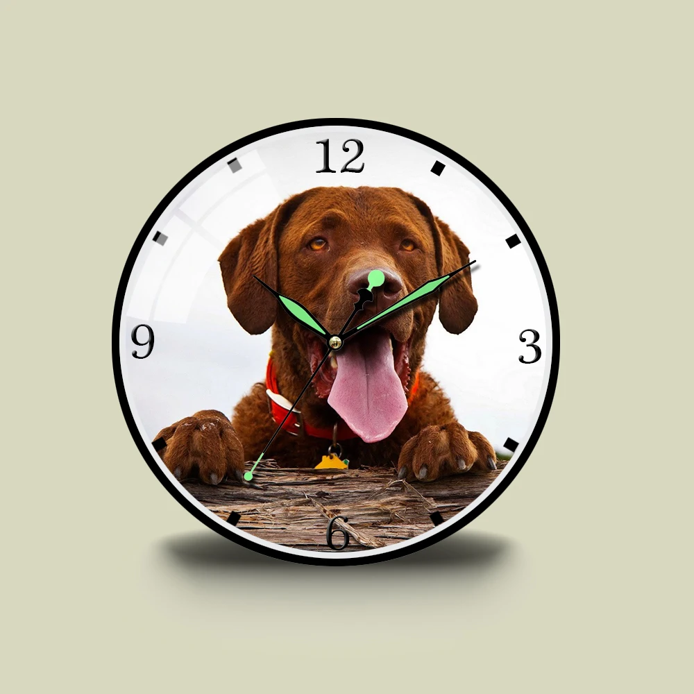 

Непослушные настенные часы с изображением коричневой собаки, вытягивающие язык HD, домашний декор, бесшумные настенные часы, современный ди...
