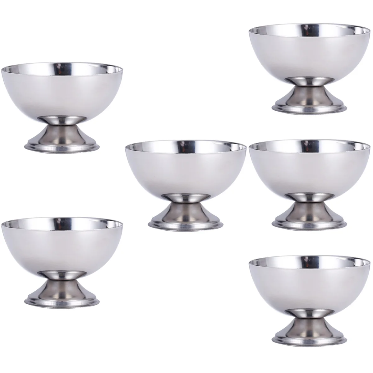 

6 Pc Stainless Steel Salad Cup Yogurt Container Kitchen Supply Candy Dish