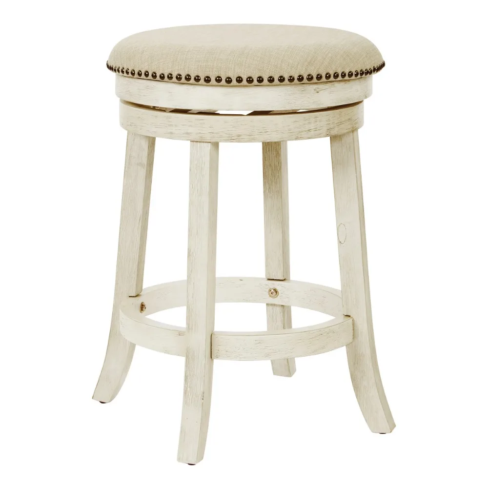 

OSP Home Furnishings Backless Swivel Stool in Antique Grey Finish 2-Pack