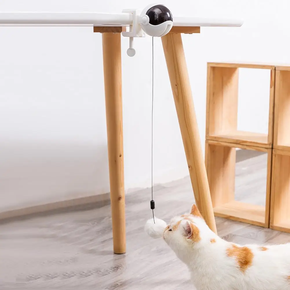 

New Electric Cat Toy Funny Cat Teaser Ball Toy Automatic Lifting Spring Rod Yo-Yo Lifting Ball Interactive Puzzle Smart Pet Toys