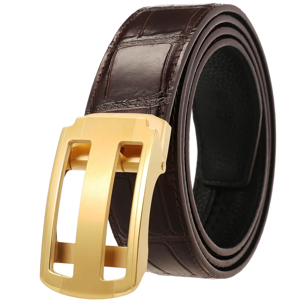 2022 fashion high quality new stainless steel men's first layer belt casual belt women luxury designer brand Automatic buckle