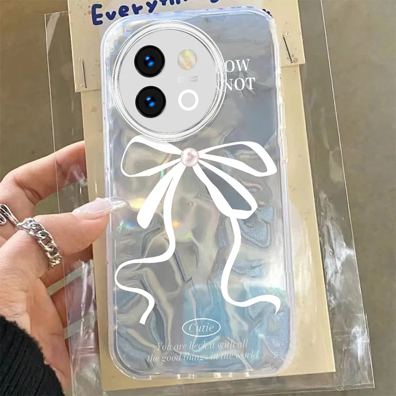 Модный чехол для телефона в горошек с бантом и рисунком Vivo V29 V40 Lite Y38 Y78 Y58 Y56