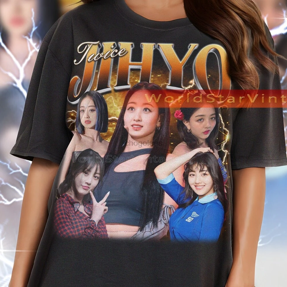 JIHYO TWICE Group Girl Band Рубашка Jihyo Twice Винтажная футболка Ретро рубашка Merch Gift Jeongyeon Momo(